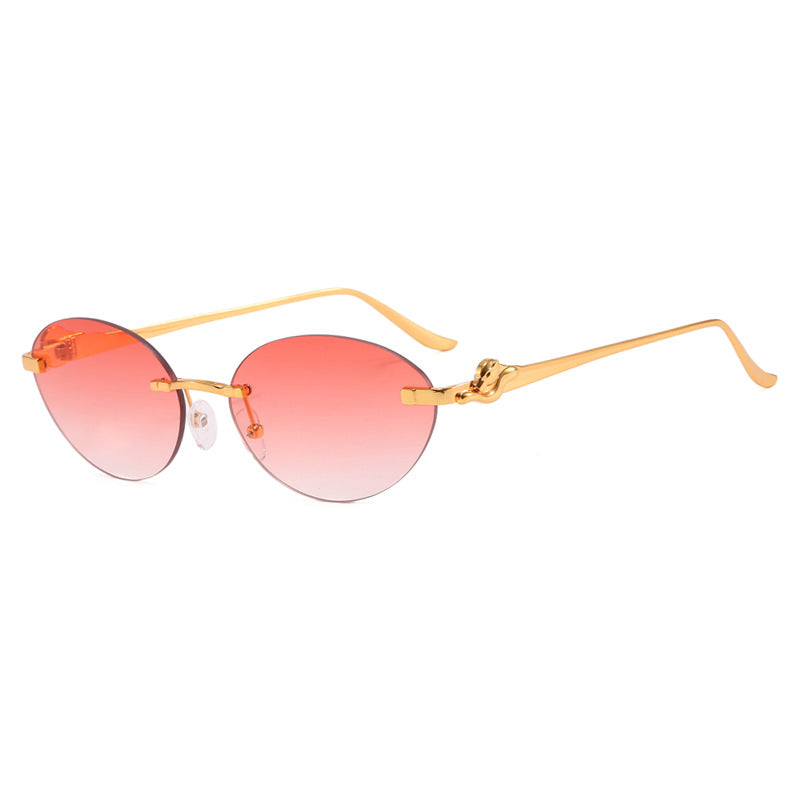 Women's round sunglasses with elegant, semi-transparent frame and stylish details Skanto