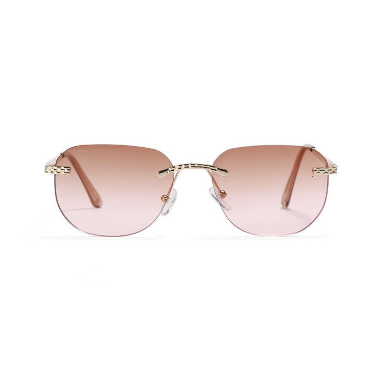 Damer casual oversized solbriller med elegant metallramme Skanto
