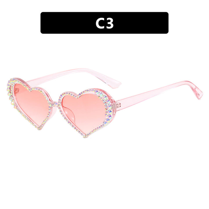 Women's heart-shaped sunglasses with rhinestone-embellished frame Skanto