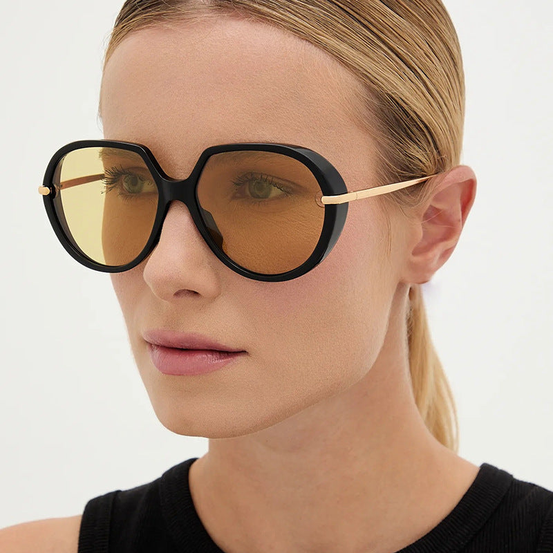 Women's Cat-Eye Sunglasses with Glare-Free UV Protection and Luxurious Metal Frame Skanto
