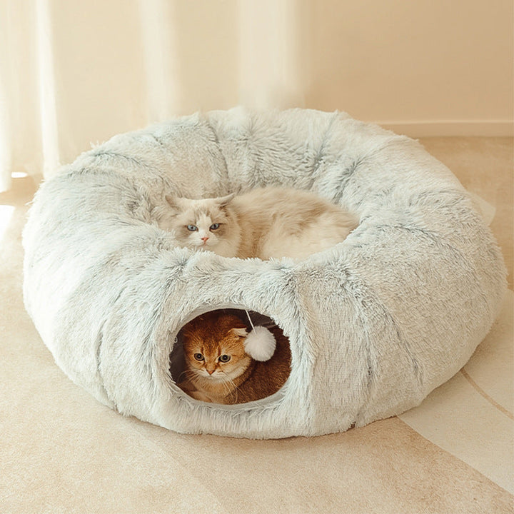Plush Tunnel Play Bed for Cats Skanto