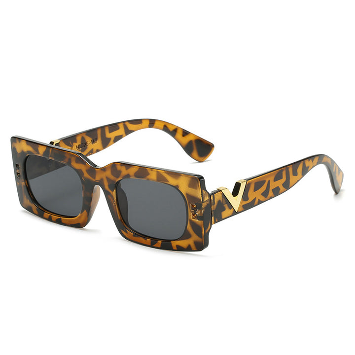Dame oversized solbrille med dyremønster Skanto