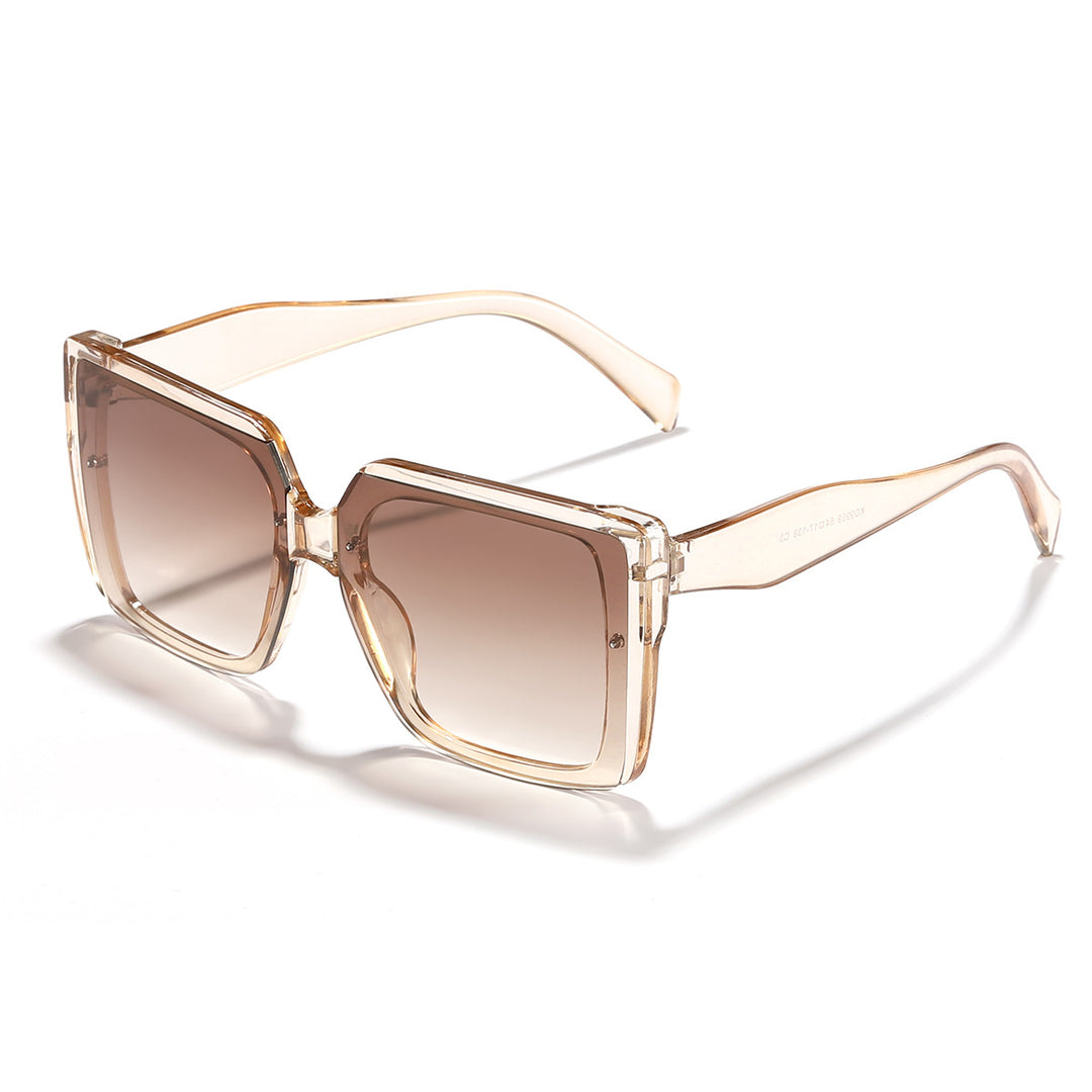 Dame oversized solbrille i trendy kvadratdesign Skanto