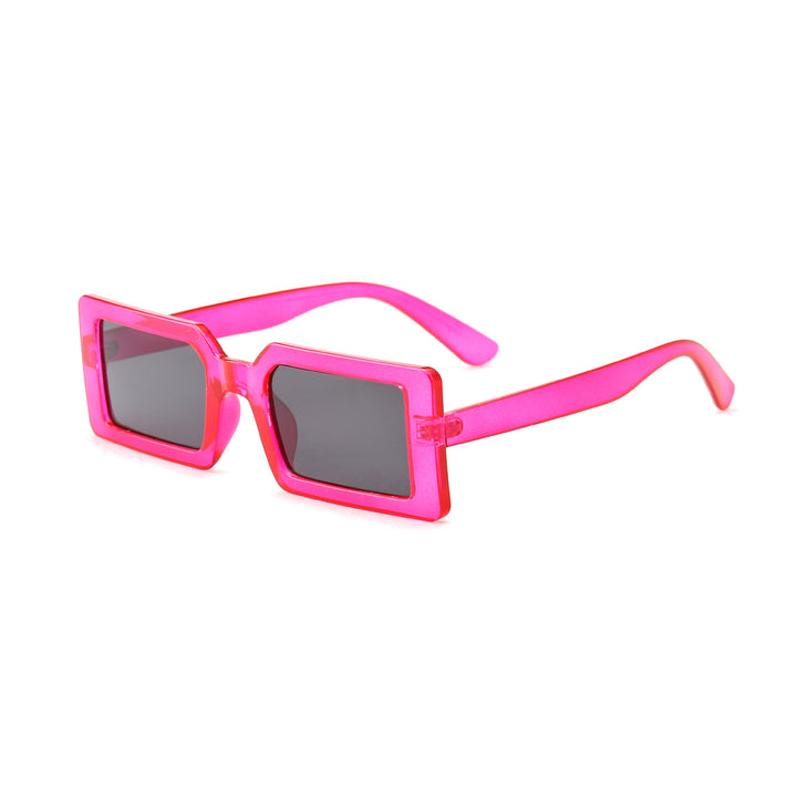 Dame kvadratisk solbrille med moderne gjennomsiktig ramme Skanto
