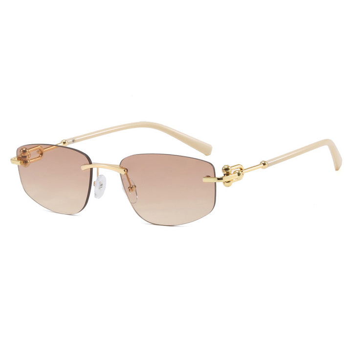 Women's elegant semi-rimless glasses with luxurious metal frame and clear lenses Skanto