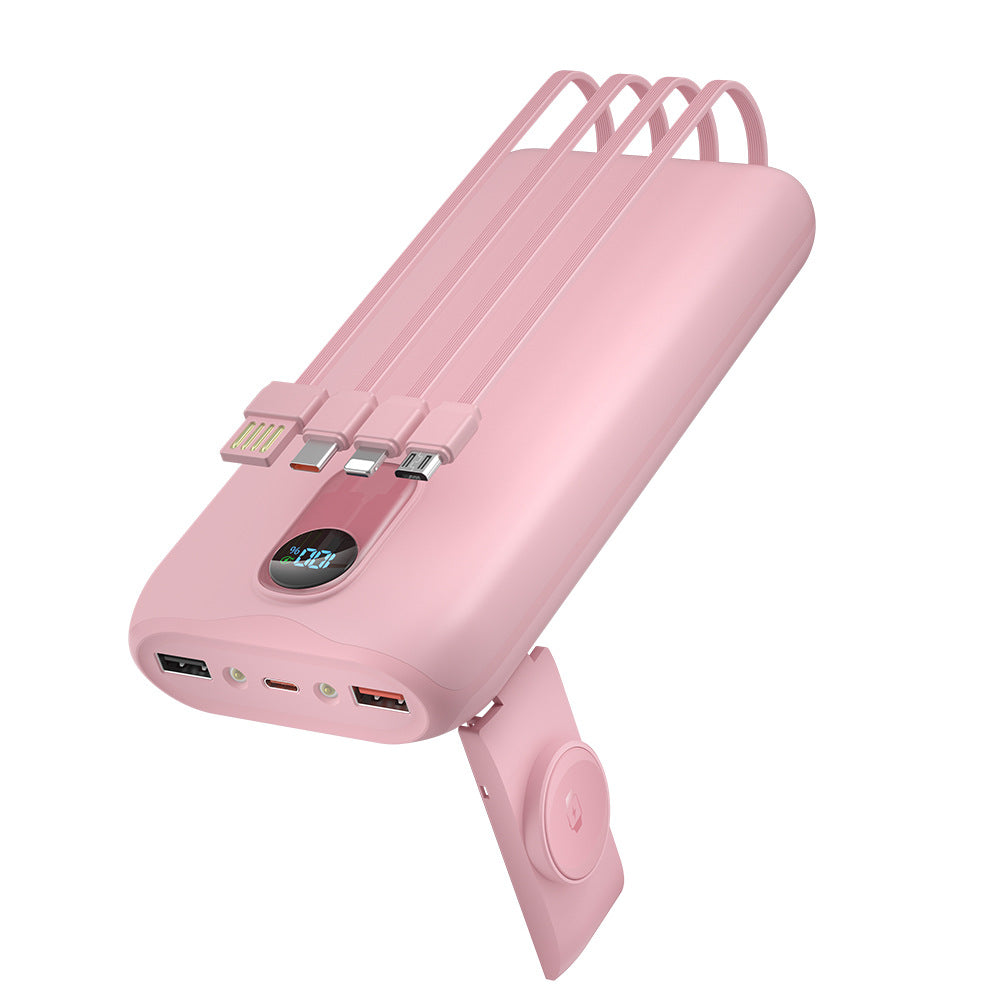 Powerbank med integrerte ladekabler og LCD-skjerm Skanto