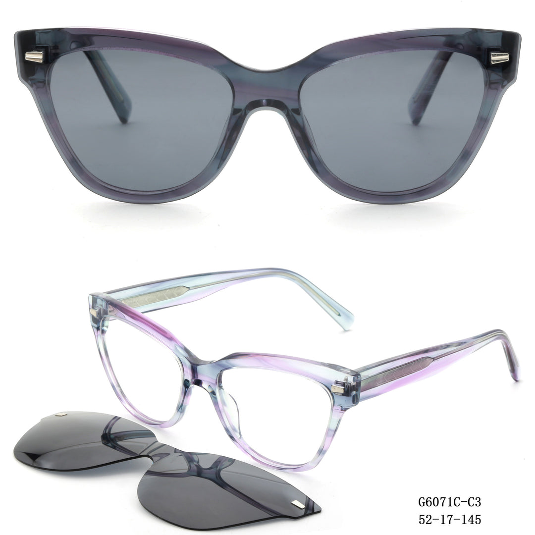 Dame moter Cat-Eye solbriller med avtakbare glass Skanto