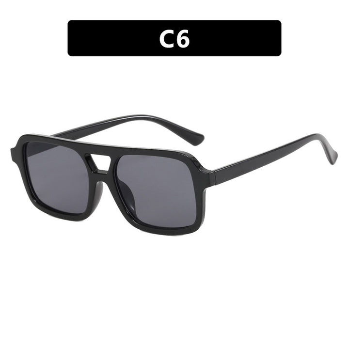 Women's modern square sunglasses with protective UV filter and transparent frame Skanto