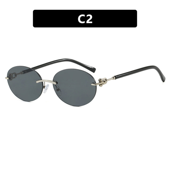 Women's oval sunglasses with luxurious metal frame and mirrored lenses Skanto