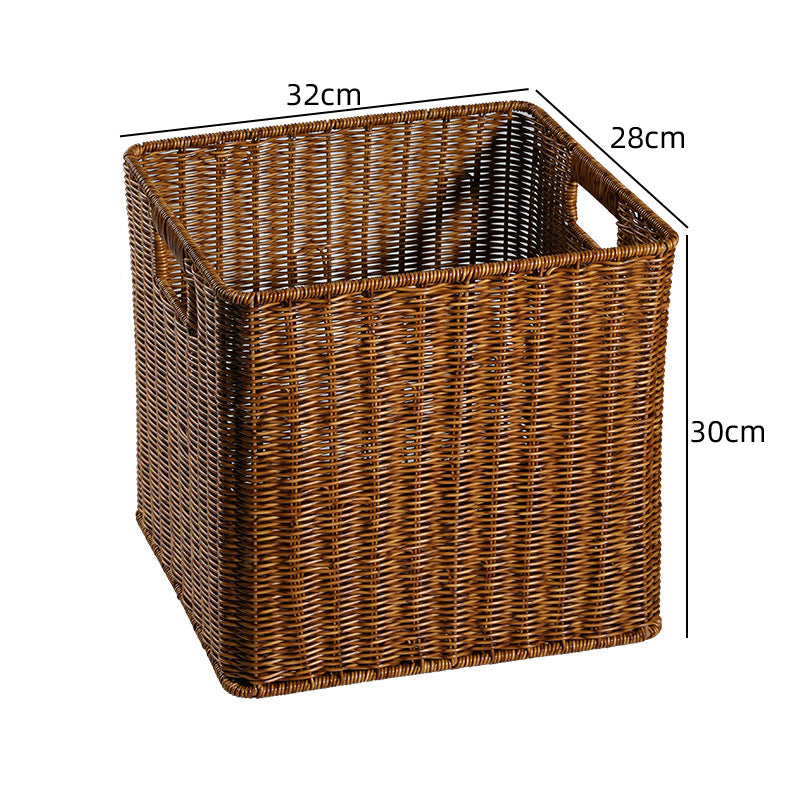Unisex rektangulær oppbevaringskurv laget av flettet rattan Skanto
