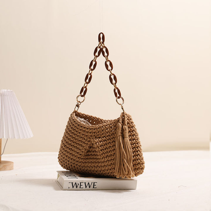 Handmade macrame bag with stylish fringe Skanto
