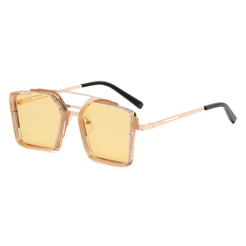 Dame oversized solbrille med luksuriøst design og geometrisk ramme Skanto