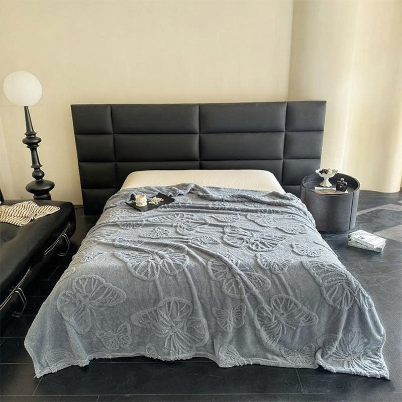 Damer Plysj Sengeteppe med strukturert design Skanto