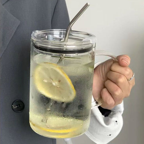Dame Multifunksjonell glasskanne med lokk og sugerør Skanto