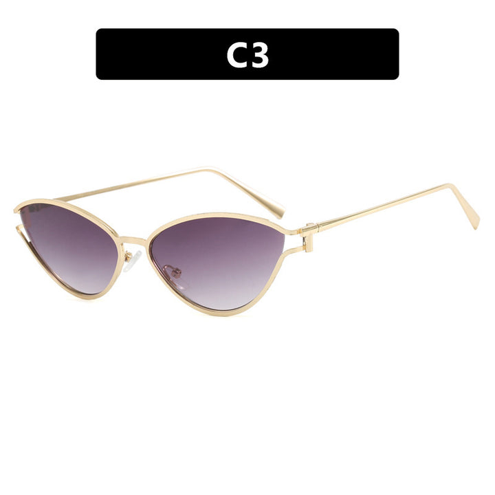 Dame Cat-Eye solbriller i elegant gullramme Skanto