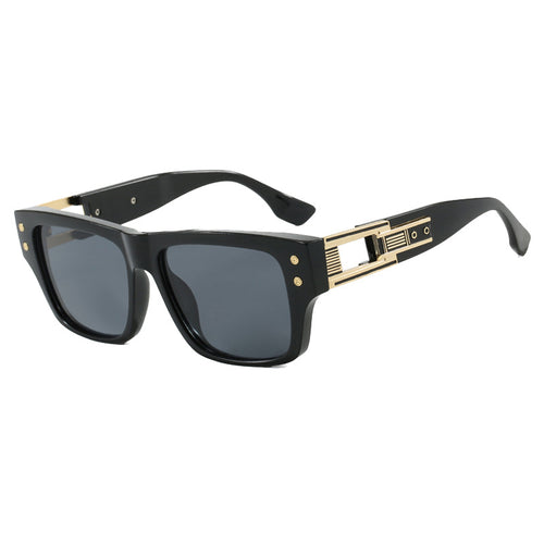 Dame moterik kvadratisk solbrille med elegant gyllen dekorasjon Skanto