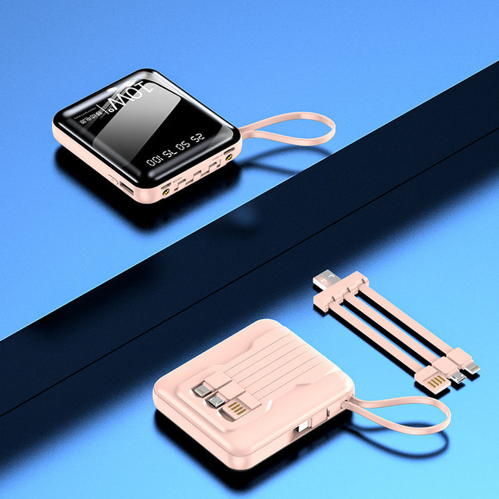 Bærbar powerbank med digital effektvisning og multifunksjonelt kabel Skanto