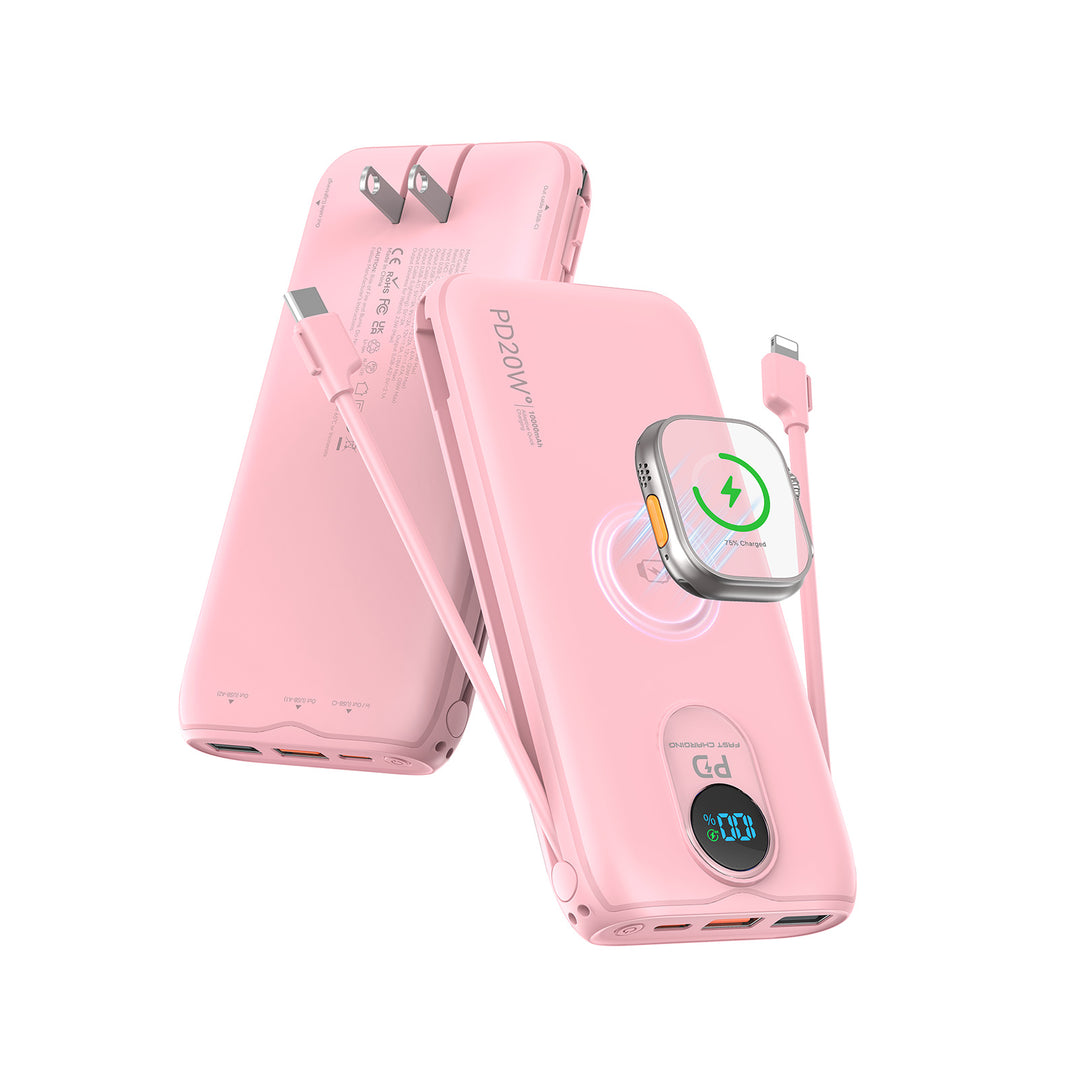 Powerbank med trådløs ladefunksjon og høyytelses hurtiglading Skanto