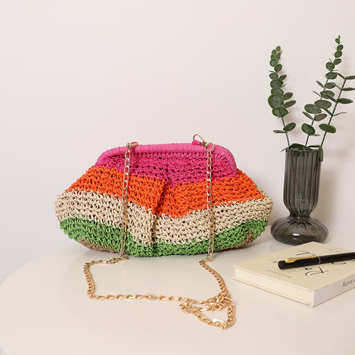 Handmade basket bag with modern color gradient Skanto
