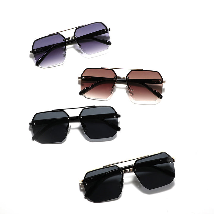Dame sekskantet solbrille med elegant metallramme Skanto
