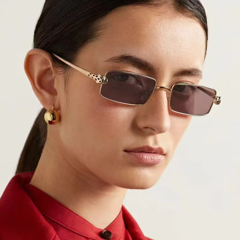 Women's elegant square sunglasses with luxury metal frame and UV protection Skanto
