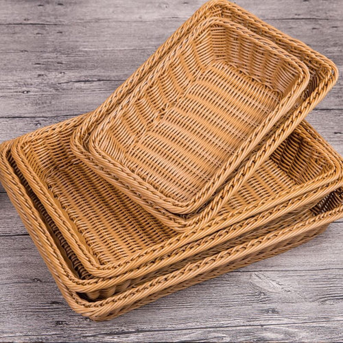 Unisex Rektangulær Rattan Serveringskurv Skanto