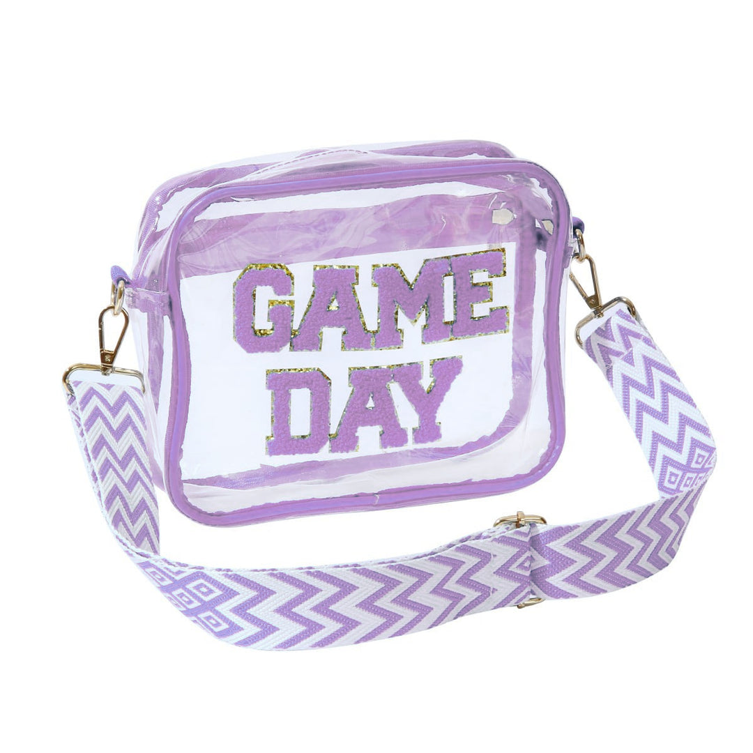 Gjennomsiktig skulderveske med moderne Game Day trykk Skanto