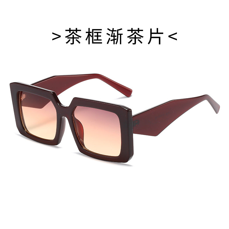 Dame Geometrisk Solbrille med bred ramme Skanto