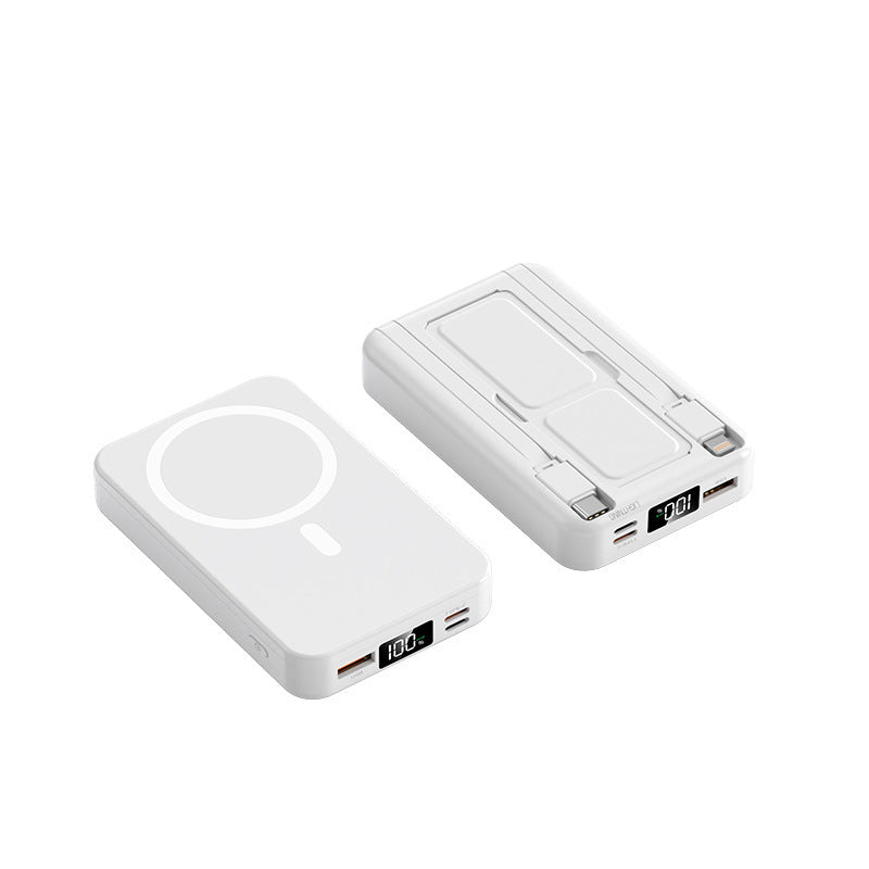Bærbar powerbank med innebygd Qi-ladefunksjon og digital kapasitetindikator Skanto