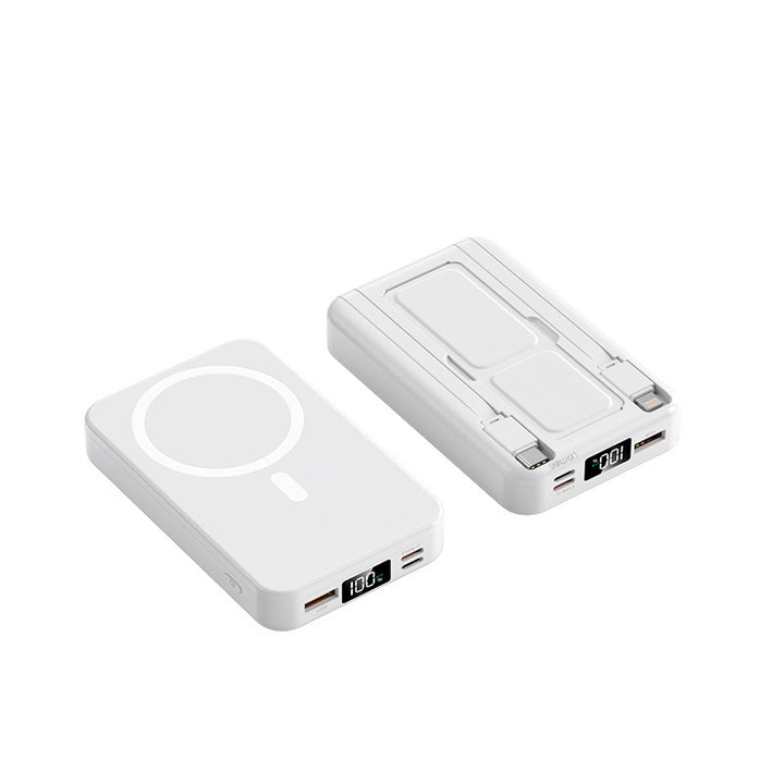 Bærbar powerbank med innebygd Qi-ladefunksjon og digital kapasitetindikator Skanto
