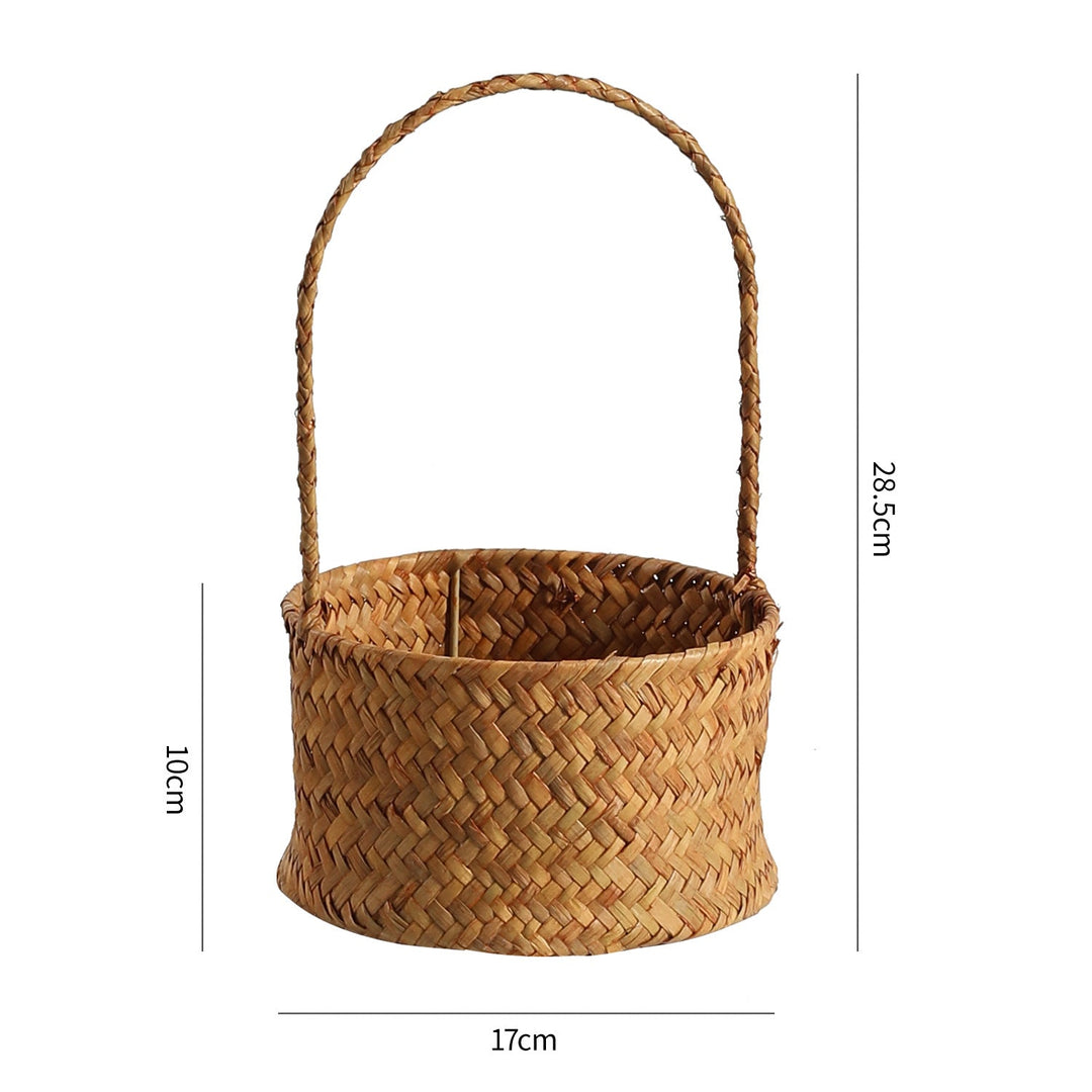 Håndvevd naturlig fiber bærekurv Skanto