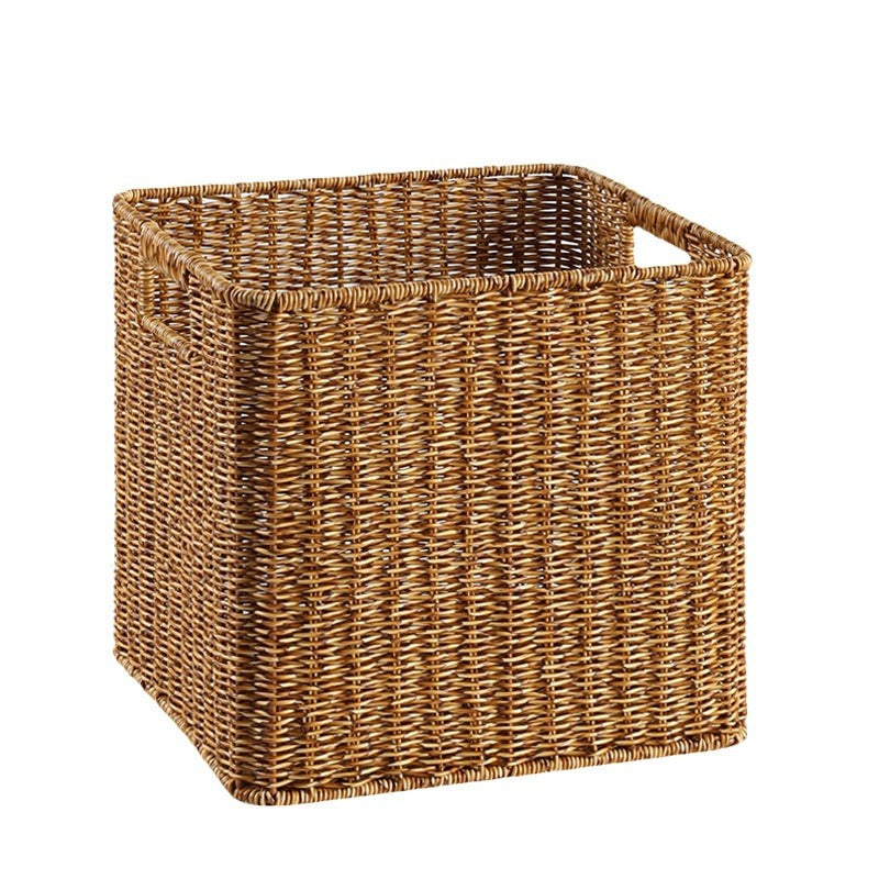 Unisex rektangulær oppbevaringskurv laget av flettet rattan Skanto