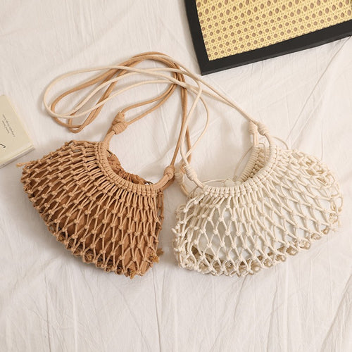Fine Macrame Crossbody Bag with Reinforced Strap Skanto
