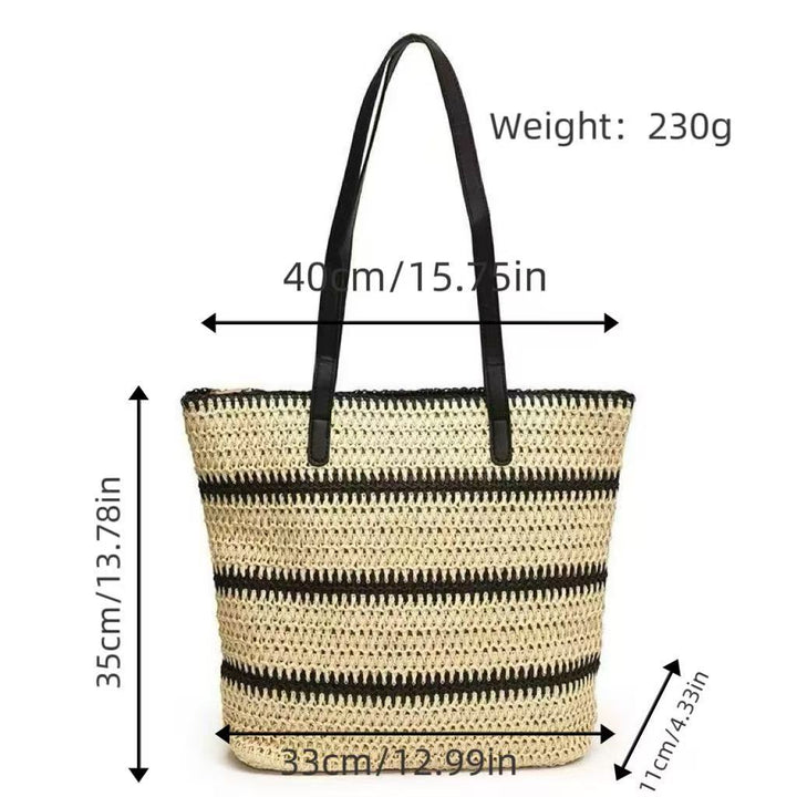 Strandveske med moderne striper og robuste bærehåndtak Skanto