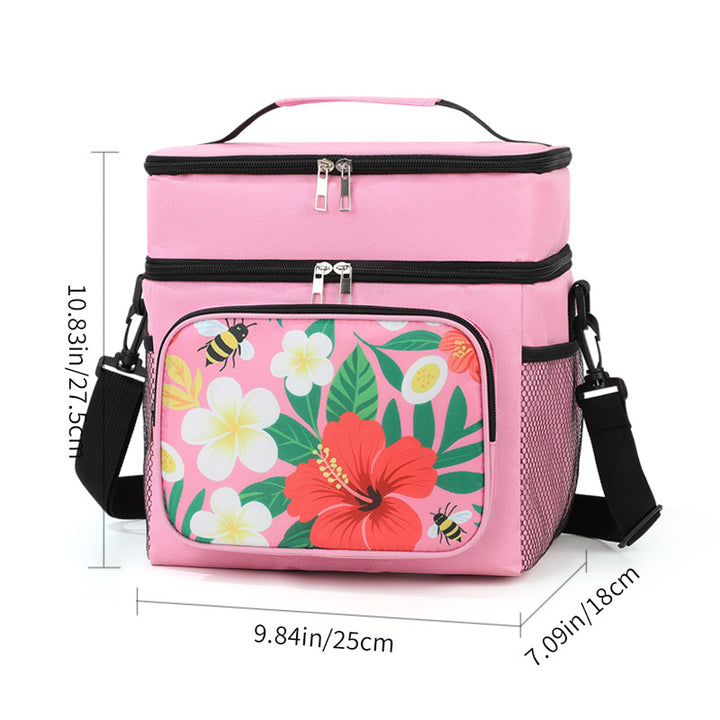 Isolert piknik kjølebag med stilfullt blomsterdesign Skanto
