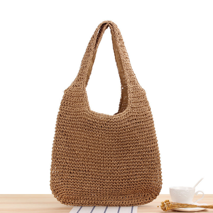 Handwoven tote bag in natural material Skanto