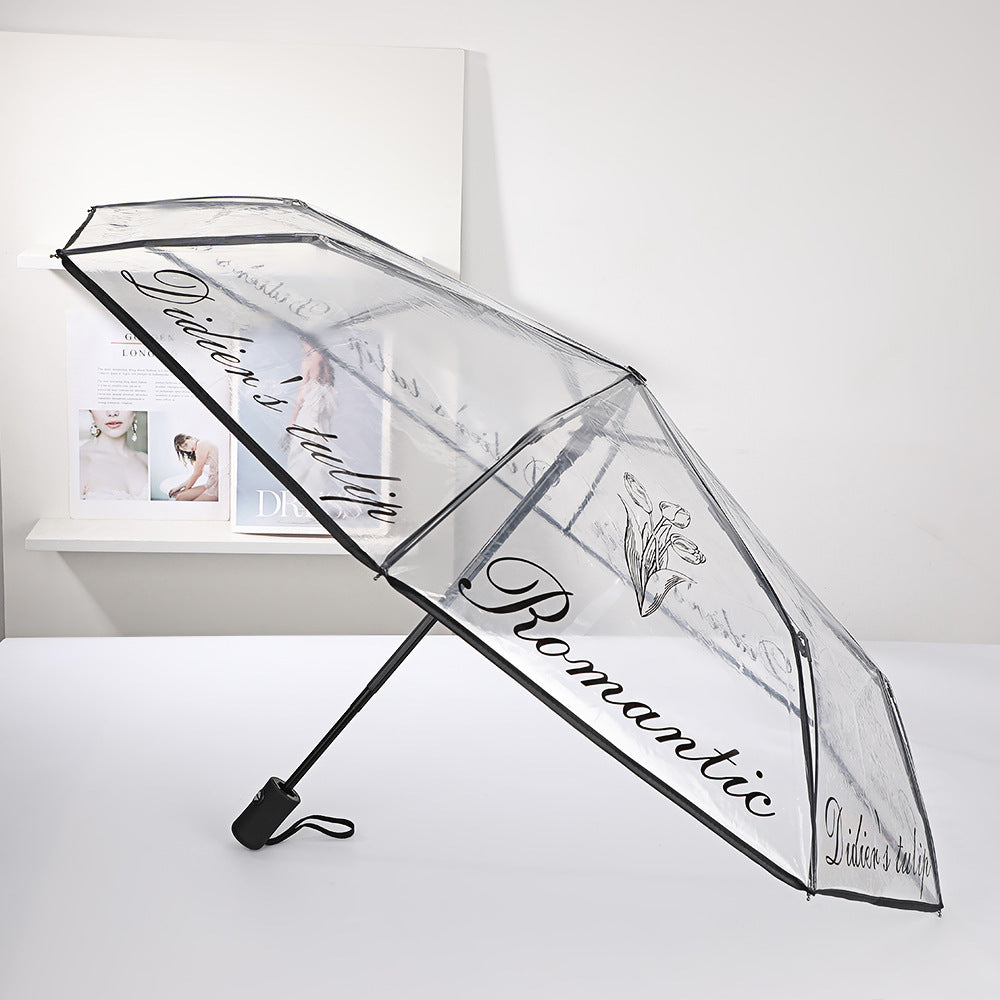 Damer elegant gjennomsiktig paraply med romantisk design Skanto