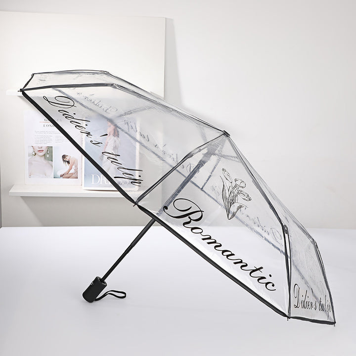 Damer elegant gjennomsiktig paraply med romantisk design Skanto