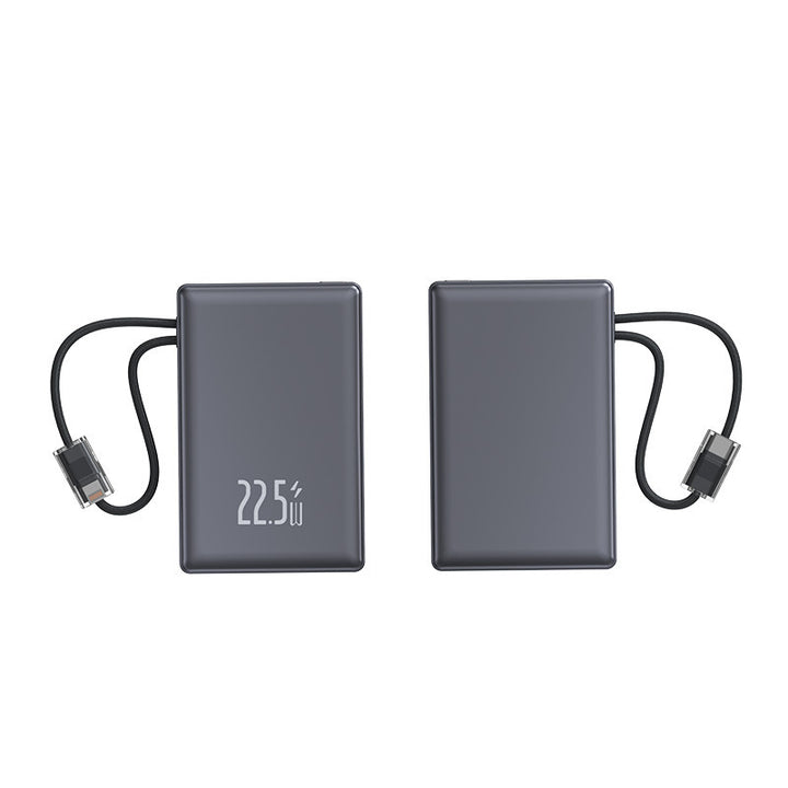 Bærbar Powerbank med hurtigladingsfunksjon og integrert ladekabel Skanto