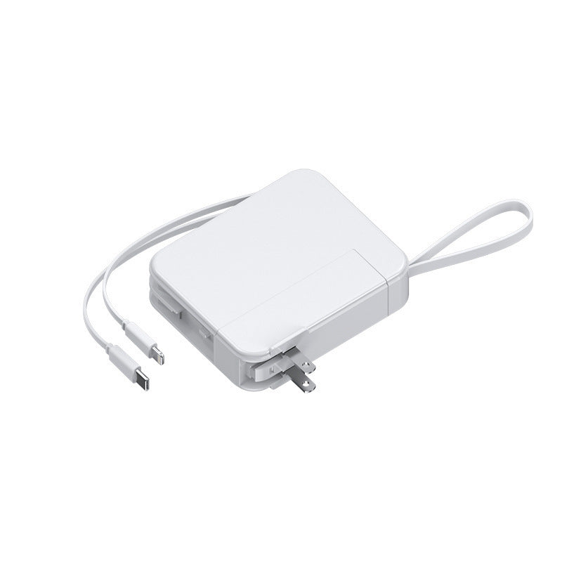 Bærbar powerbank med uttrekkbar ladekabel og digital skjerm Skanto