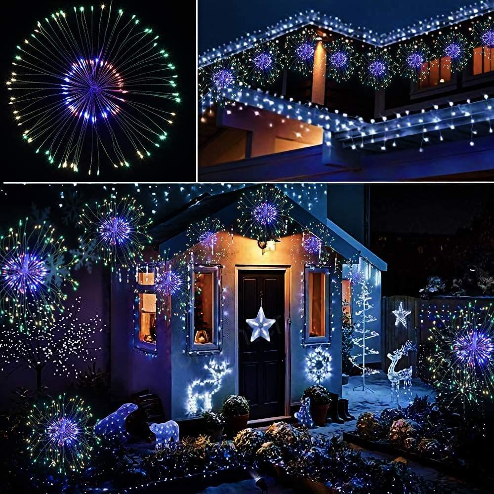 Skanto | Fyrverkeri Lys Dandelion Kobbertråd 120/200 Lys Batteri USB Solcelle LED Dekorativt Lys