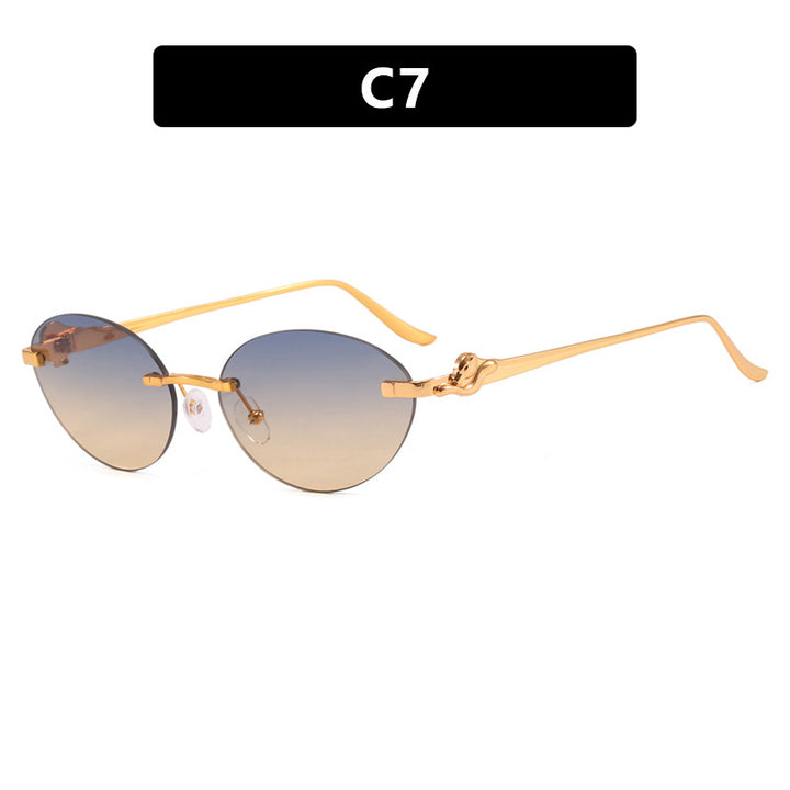 Women's round sunglasses with elegant, semi-transparent frame and stylish details Skanto