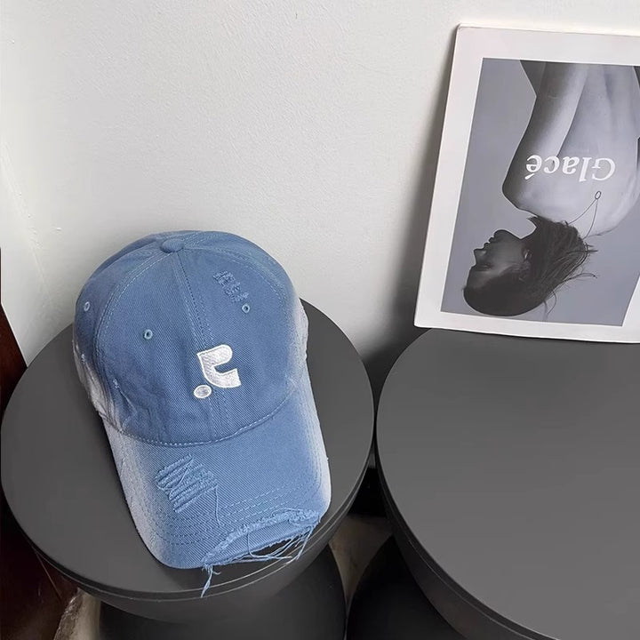 Kvinnens slitt denim baseball cap Skanto 1784084028