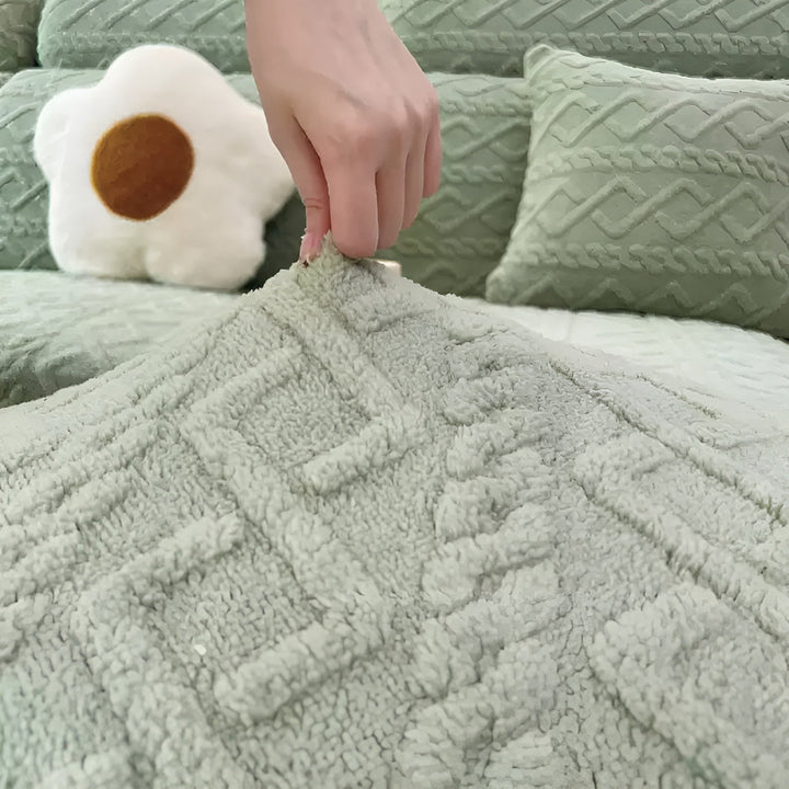 Samt-sofa trekk med diamantmønster – Myk & Luksuriøs | Perfekt passform for enhver sofa | Skanto