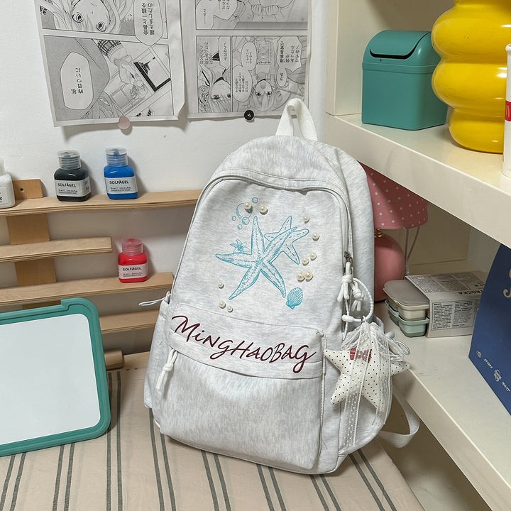 Brodert sjøstjerne design skole ryggsekk