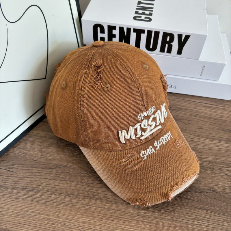 Kvinne Slitt Denim Justerbar Baseball Caps Skanto