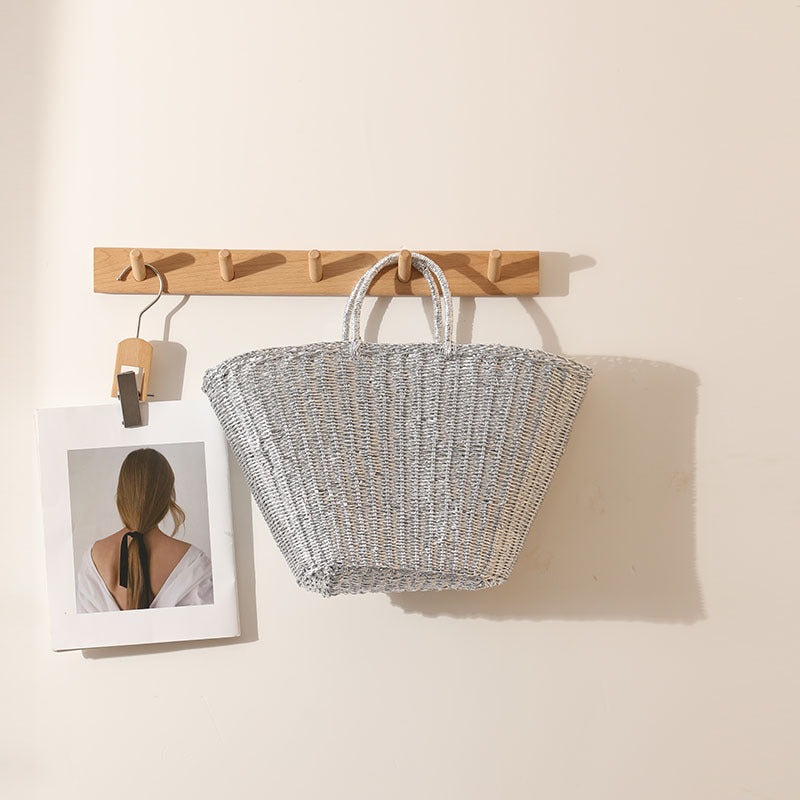 Elegant Woven Basket Bag with Sturdy Handles Skanto