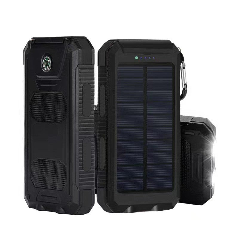 Solar-lader med integrert kompass og LED-lommelykt Skanto