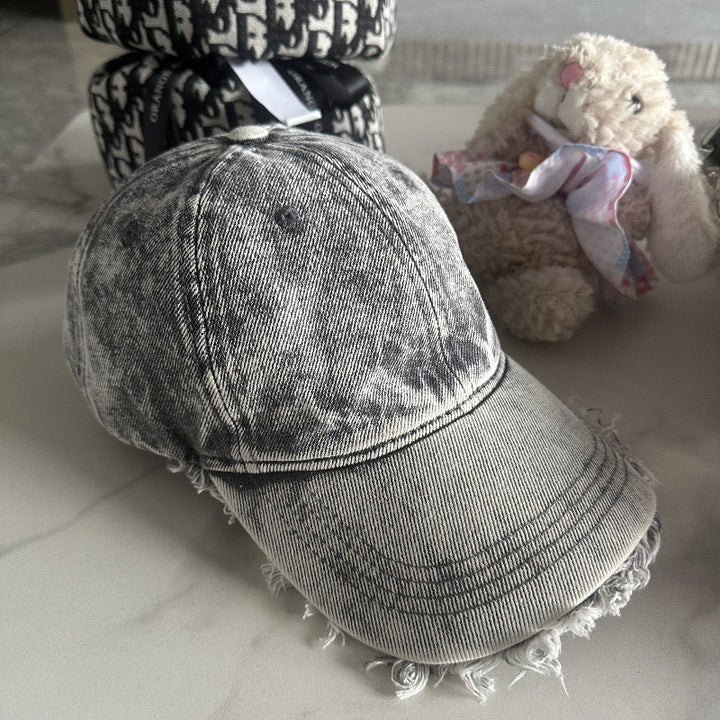 Unisex Slittet Denim Baseball Caps Skanto