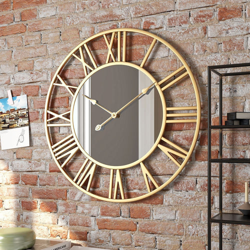 Skanto | Metal Vintage Stor Veggur med Speil 39cm